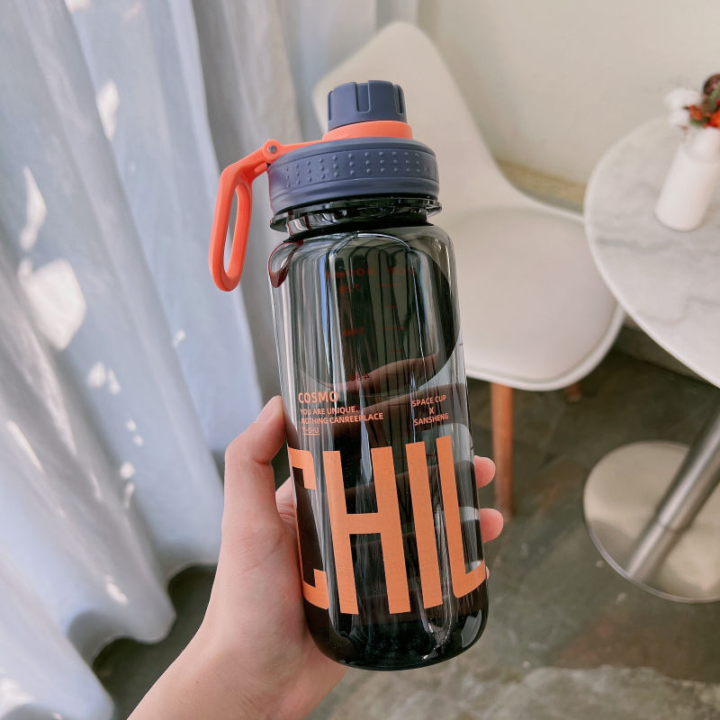 Sticla de apă cu capacitate mare, din plastic alimentar, rezistentă la temperaturi înalte, pentru sport și fitness, pentru bărbați și femei, portabilă pentru exterior, 1000 ml