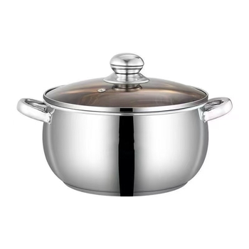 Oală de supă din oțel inoxidabil 24 cm, corp larg, 5 L capacitate