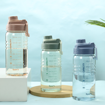 Cana din plastic transparent, rezistentă la temperaturi înalte, bidon sport pentru fitness și călătorii, capacitate 1,5 L