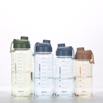 Cana din plastic transparent, rezistentă la temperaturi înalte, bidon sport pentru fitness și călătorii, capacitate 1,5 L
