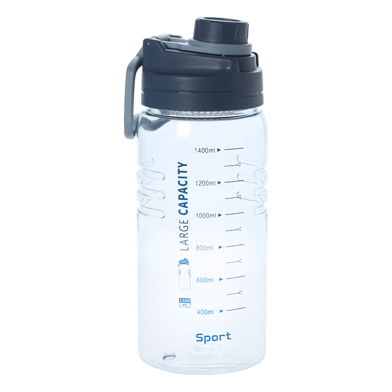 Cana din plastic transparent, rezistentă la temperaturi înalte, bidon sport pentru fitness și călătorii, capacitate 1,5 L