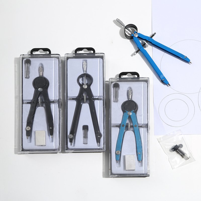 Set minimalist de papetărie pentru elevi, cu instrumente multifuncționale pentru pictură și desen, compas metalic