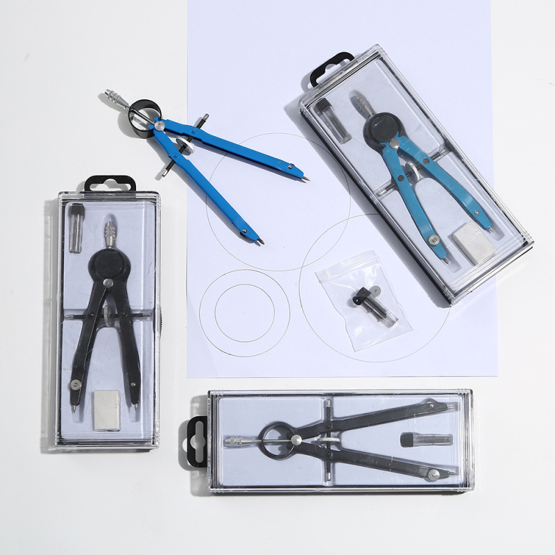Set minimalist de papetărie pentru elevi, cu instrumente multifuncționale pentru pictură și desen, compas metalic