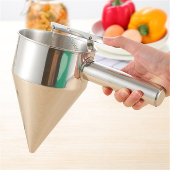 Set de unelte pentru takoyaki din oțel inoxidabil: pâlnie pentru bile de caracatiță, pâlnie conică pentru aluat și separator