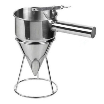 Set de unelte pentru takoyaki din oțel inoxidabil: pâlnie pentru bile de caracatiță, pâlnie conică pentru aluat și separator