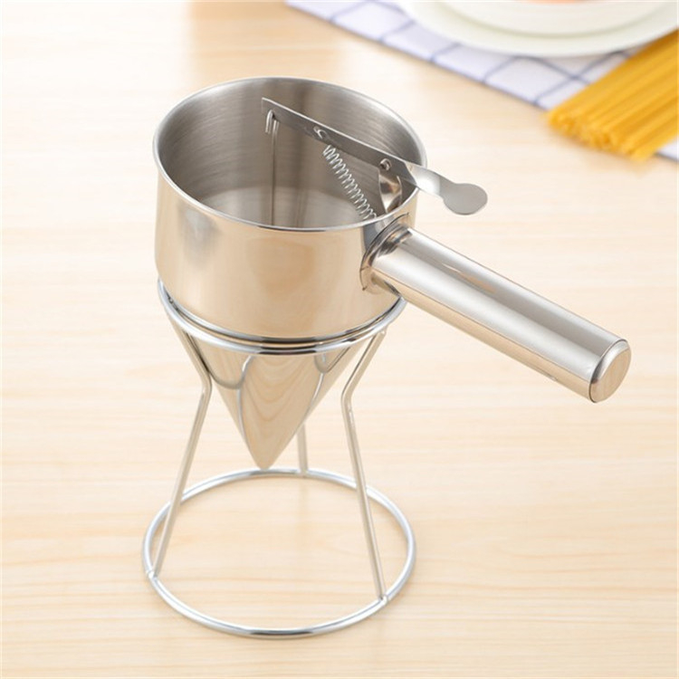 Set de unelte pentru takoyaki din oțel inoxidabil: pâlnie pentru bile de caracatiță, pâlnie conică pentru aluat și separator