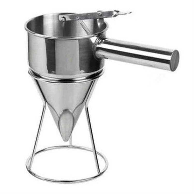 Set de unelte pentru takoyaki din oțel inoxidabil: pâlnie pentru bile de caracatiță, pâlnie conică pentru aluat și separator