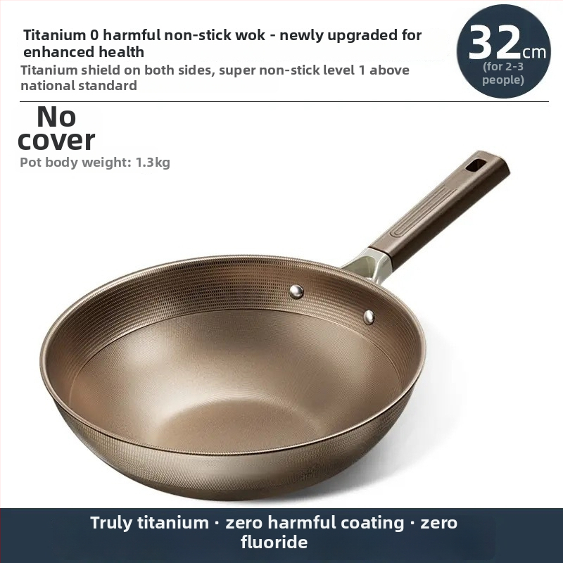 Dilotu Wok antiaderent din aliaj de aluminiu, fund adânc, capac din oțel inoxidabil cu geam, design modern minimalist