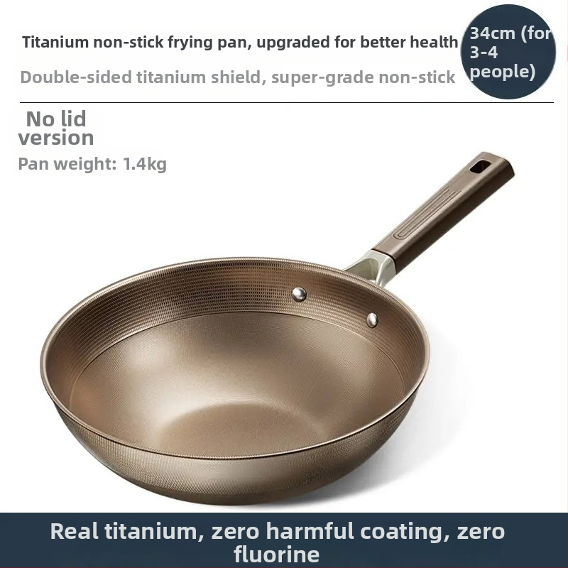 Dilotu Wok antiaderent din aliaj de aluminiu, fund adânc, capac din oțel inoxidabil cu geam, design modern minimalist