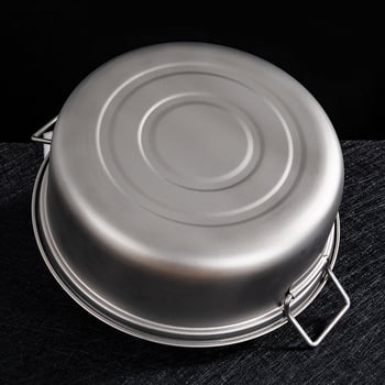 Oală de supă din titan pur, 4,5 L, echipament pentru camping, vas de bucătărie portabil și ușor