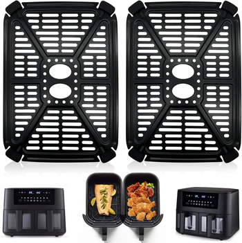 Accesorii Holstein Housewares pentru friteuză cu aer, pentru vas dublu, 4,4 Qt: placă de susținere și placă de barieră a uleiului