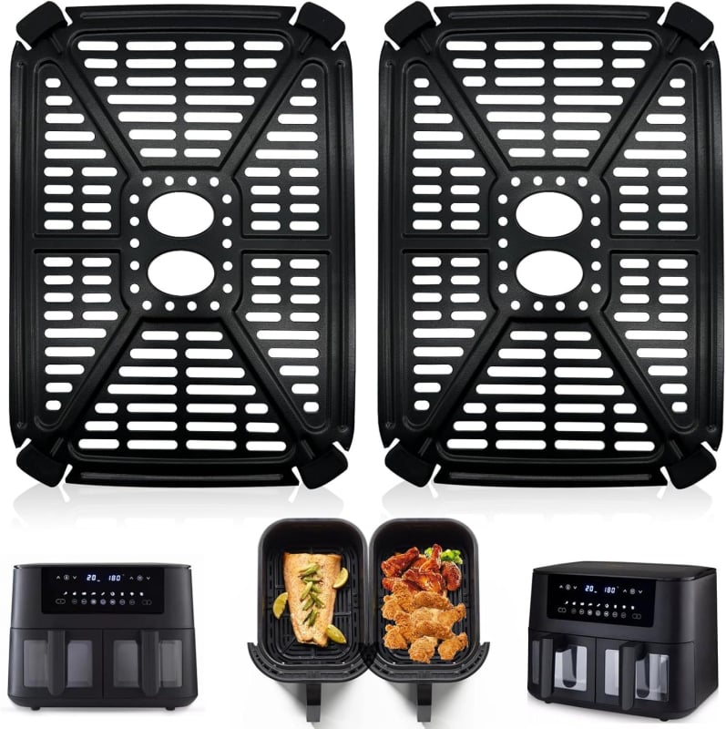 Accesorii Holstein Housewares pentru friteuză cu aer, pentru vas dublu, 4,4 Qt: placă de susținere și placă de barieră a uleiului