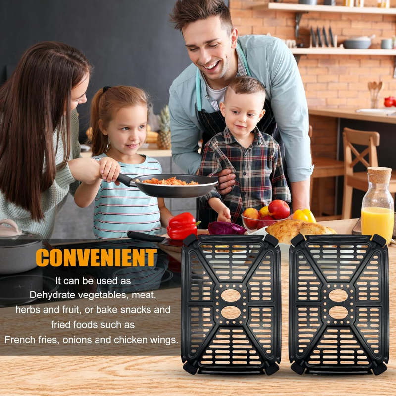 Accesorii Holstein Housewares pentru friteuză cu aer, pentru vas dublu, 4,4 Qt: placă de susținere și placă de barieră a uleiului