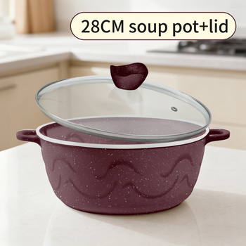 Set din aluminiu turnat, antiaderent, 19 piese, cuprinde tigăni și oale