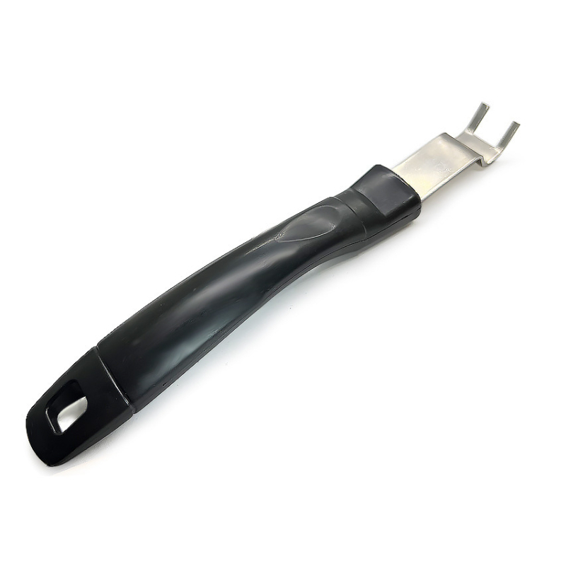 Set de ustensile pentru grătar din oțel inoxidabil, mâner lung de 22 cm: furculiță, ridicator pentru cărbune, clește pentru foc și înlocuitor de cărbune