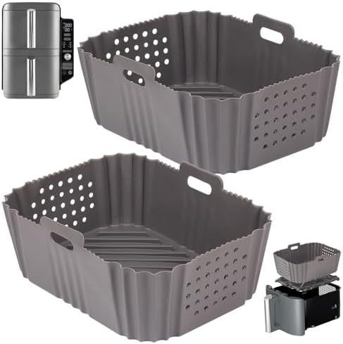 Inserție interioară din silicon pentru friteuza cu aer, compatibilă cu Ninja SL401 cu două coșuri, ambalare vidată