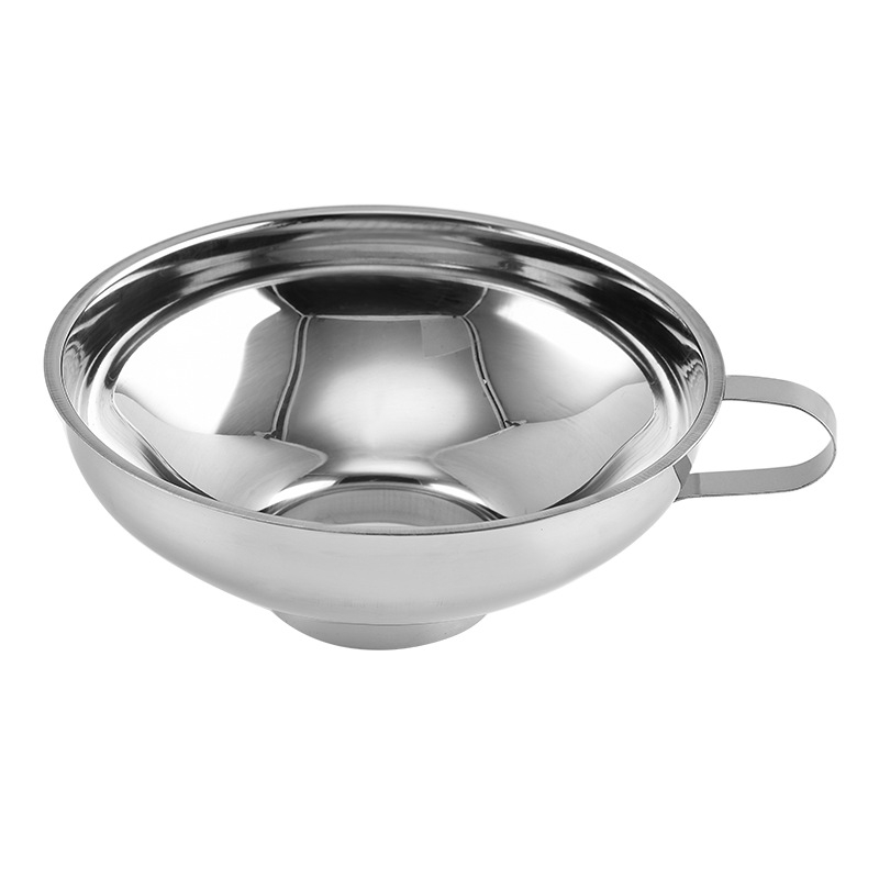 Funnel din oțel inoxidabil, diametru mare, pentru bucătărie, potrivit pentru dressing de salată, dulceață, ulei și filtrarea vinului