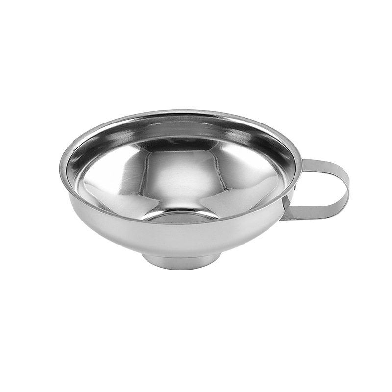 Funnel din oțel inoxidabil, diametru mare, pentru bucătărie, potrivit pentru dressing de salată, dulceață, ulei și filtrarea vinului