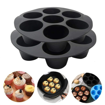 Formă de tort din silicon cu șapte găuri, cilindrică, pentru coacere acasă, accesorii DIY pentru cuptor cu aer