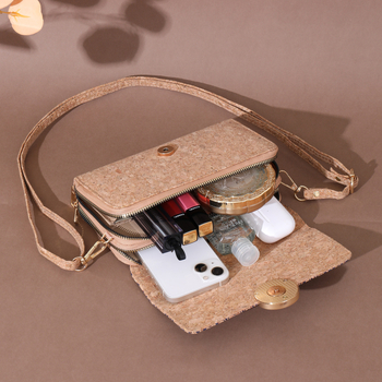 Ženska torbica od pluta u retro etno stilu s patchworkom i jedinstvenim uzorkom kore, svestrana crossbody torba za svakodnevnu upotrebu