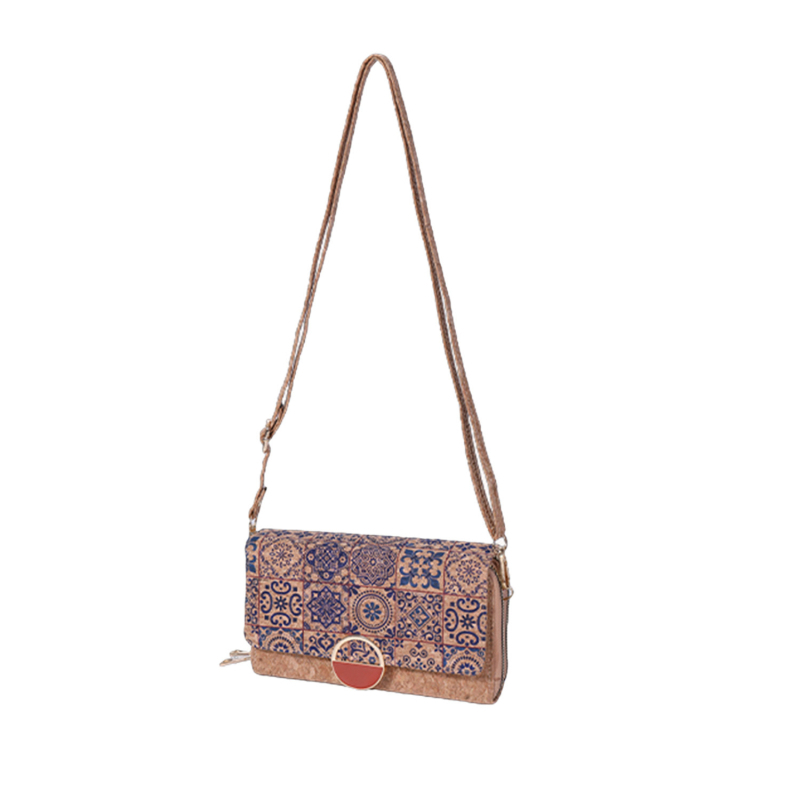 Ženska torbica od pluta u retro etno stilu s patchworkom i jedinstvenim uzorkom kore, svestrana crossbody torba za svakodnevnu upotrebu
