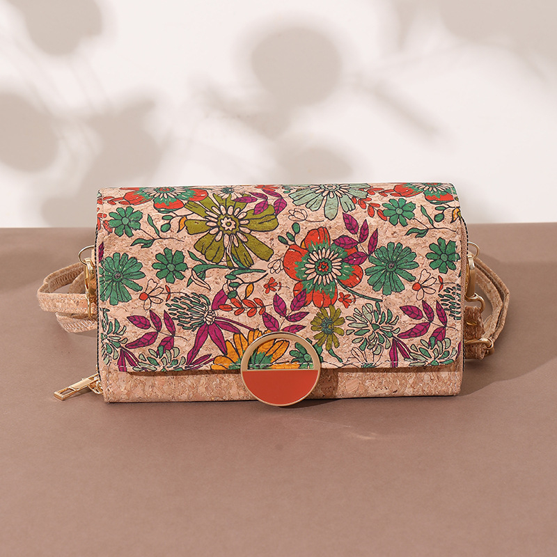 Ženska torbica od pluta u retro etno stilu s patchworkom i jedinstvenim uzorkom kore, svestrana crossbody torba za svakodnevnu upotrebu