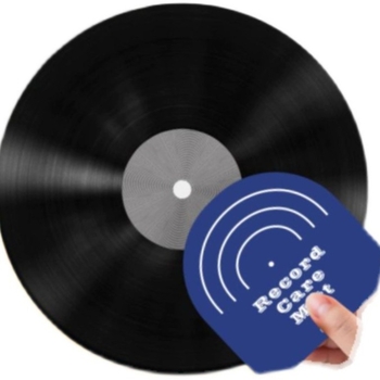 Клип за диск за винилови LP плочи и защитна подложка за почистване, комплект от 2 броя, без отпечатъци
