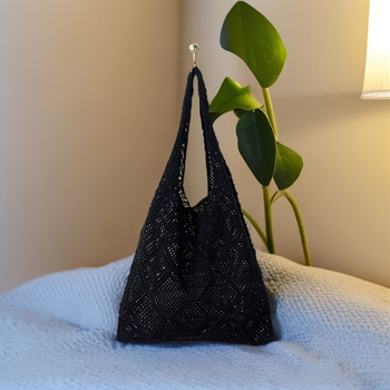 Ženska crossbody i tote torba od pamuka, jednobojna, japansko-korejski stil, vintage mrežasta pletena torba za plažu