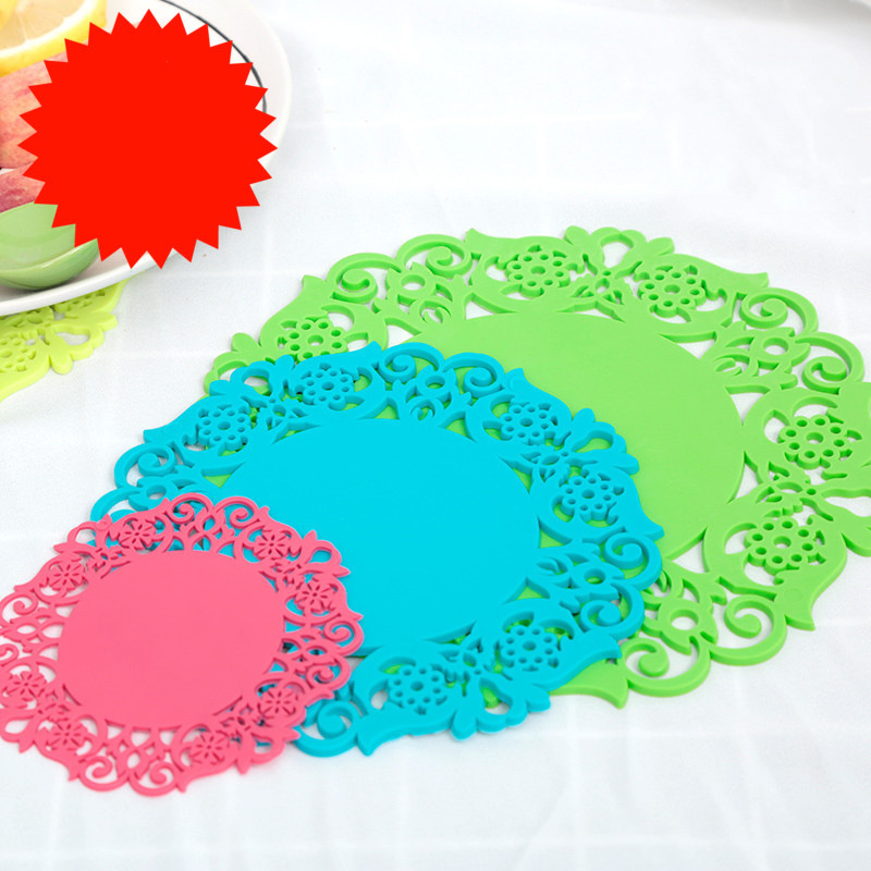 Covorașe din silicon rezistente la căldură, 9 cm, set de 5 bucăți, colorate, pentru masă, ceai și oale fierbinți