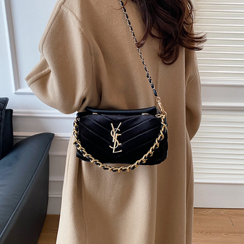 Zamatna torbica s lancem za žene – mini veličina, elegantna preko ramena i crossbody, troje u jednom