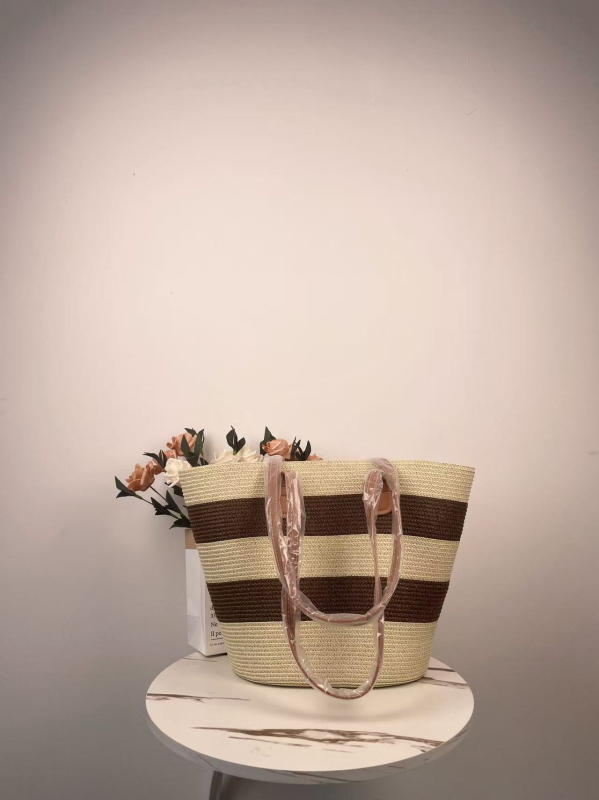 Ženska torba od slame, pletena, velika kapaciteta, za plažu, odmor i svakodnevnu uporabu; nošenje preko ramena ili crossbody