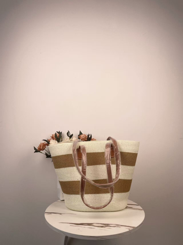Ženska torba od slame, pletena, velika kapaciteta, za plažu, odmor i svakodnevnu uporabu; nošenje preko ramena ili crossbody