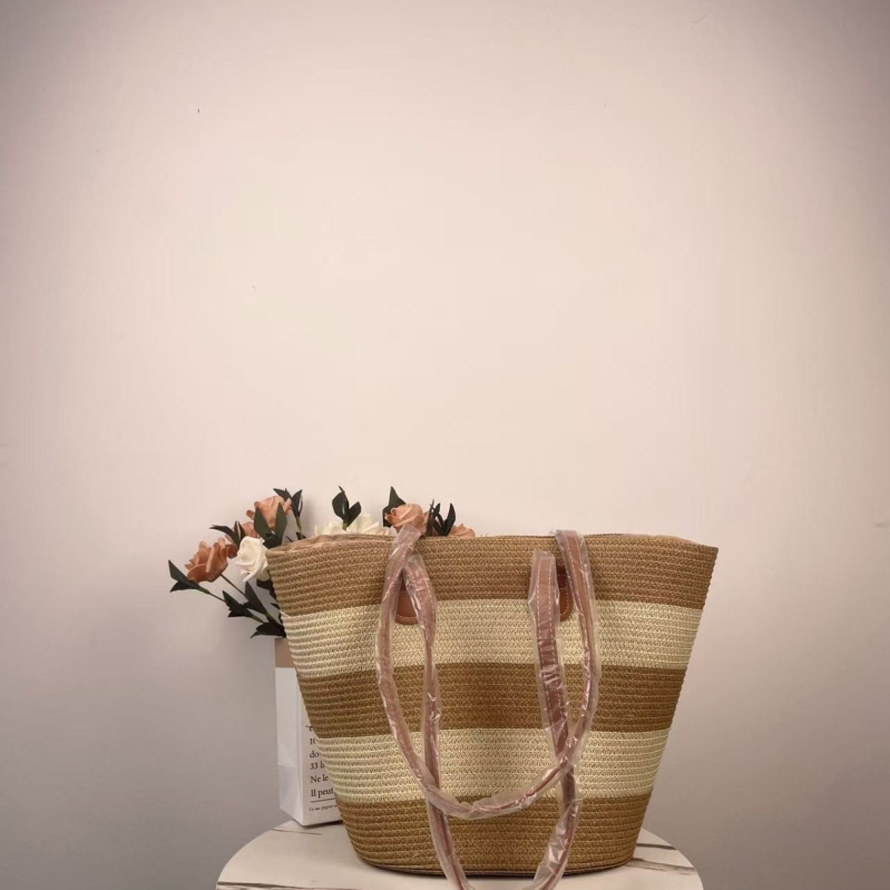 Ženska torba od slame, pletena, velika kapaciteta, za plažu, odmor i svakodnevnu uporabu; nošenje preko ramena ili crossbody