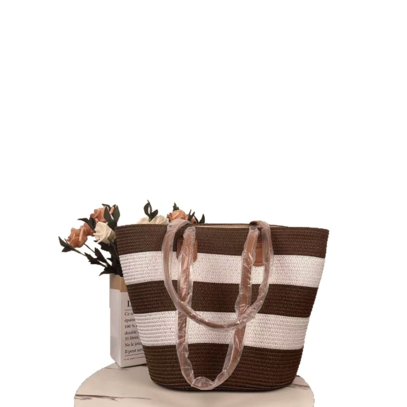 Ženska torba od slame, pletena, velika kapaciteta, za plažu, odmor i svakodnevnu uporabu; nošenje preko ramena ili crossbody