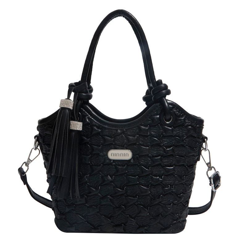 Ženska torba za rame sa trakama i plisiranim dizajnom, PU koža visoke kvalitete, retro stil 2026, velika kapaciteta, crossbody torba