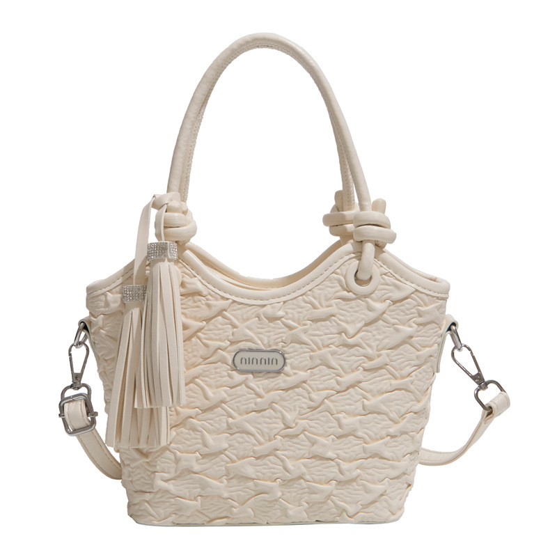 Ženska torba za rame sa trakama i plisiranim dizajnom, PU koža visoke kvalitete, retro stil 2026, velika kapaciteta, crossbody torba