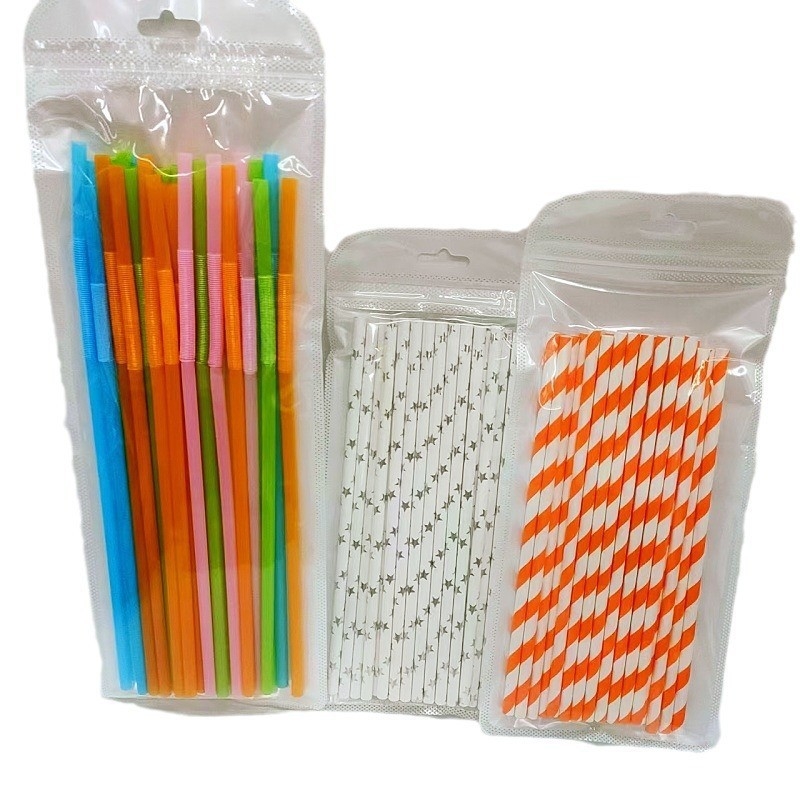 Jednokratna šarena savijena plastična slamčica, produžena i fleksibilna za sokove i čaj s mlijekom