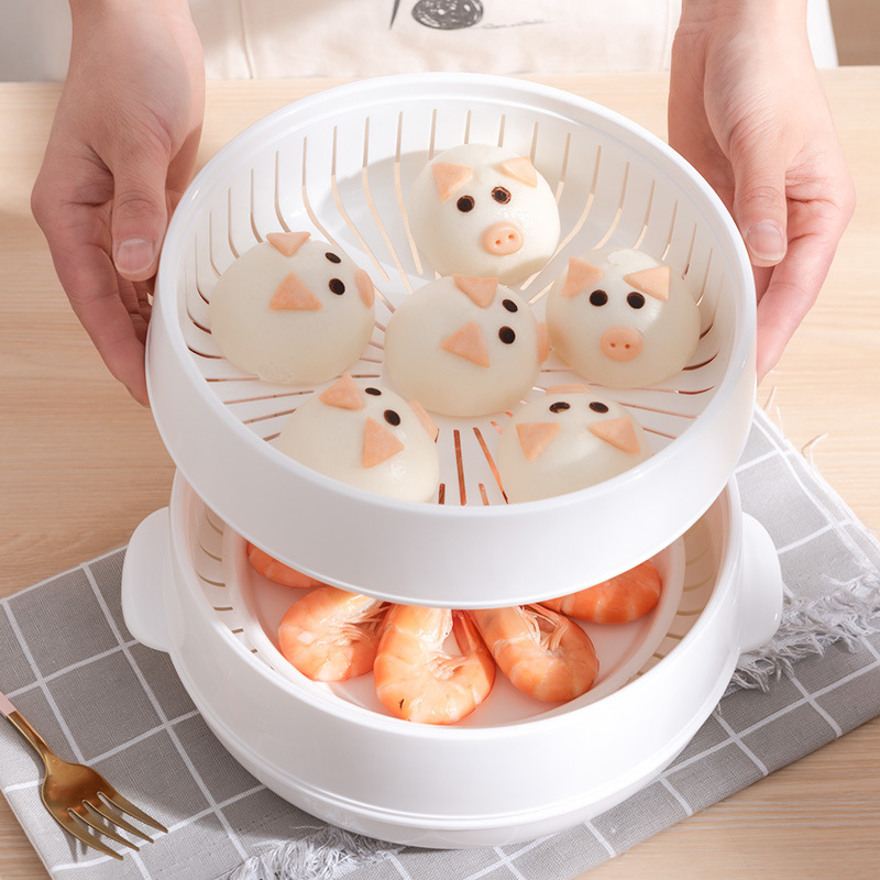 Cutie de abur pentru microunde, din silicon, cu coș de aburi