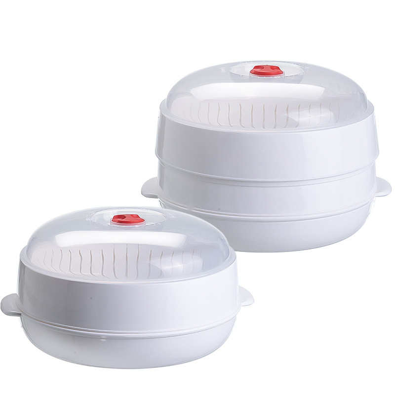 Cutie de abur pentru microunde, din silicon, cu coș de aburi
