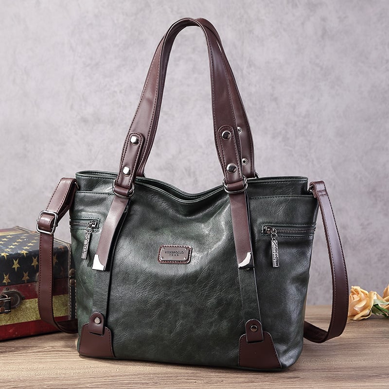 PU kožna Tote torba, unisex, velika zapremina, mekana konstrukcija, zatvarač, za ramena ili crossbody