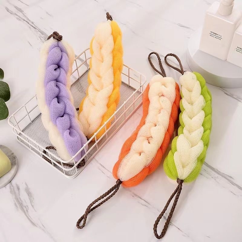 Set mare de baie cu benzi pentru masajul spatelui și minge de loofah ultra moale