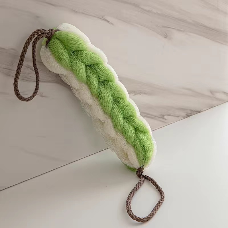 Set mare de baie cu benzi pentru masajul spatelui și minge de loofah ultra moale