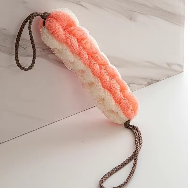 Set mare de baie cu benzi pentru masajul spatelui și minge de loofah ultra moale