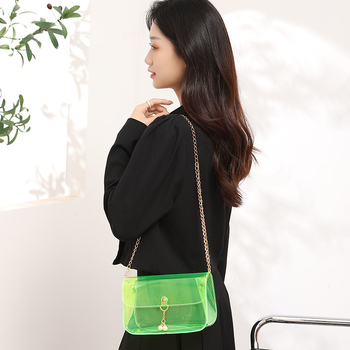 Mini transparentna torbica s lancem za žene, PVC torba za rame, 2026 novi model