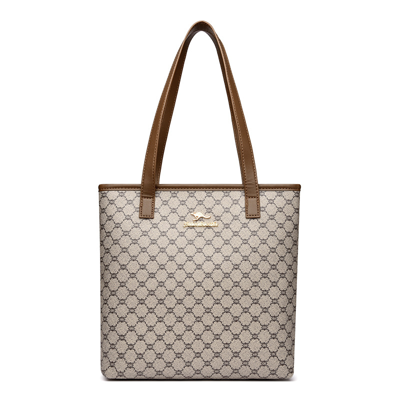 Torba Tote velike kapacitete za dnevnu upotrebu, gradski stil s retro blokom boja, nošenje u ruci ili ispod pazuha, PVC vanjski materijal, podstava od poliestera, uspravni kvadratni oblik, zatvarač, dvostruke nosive naramenice