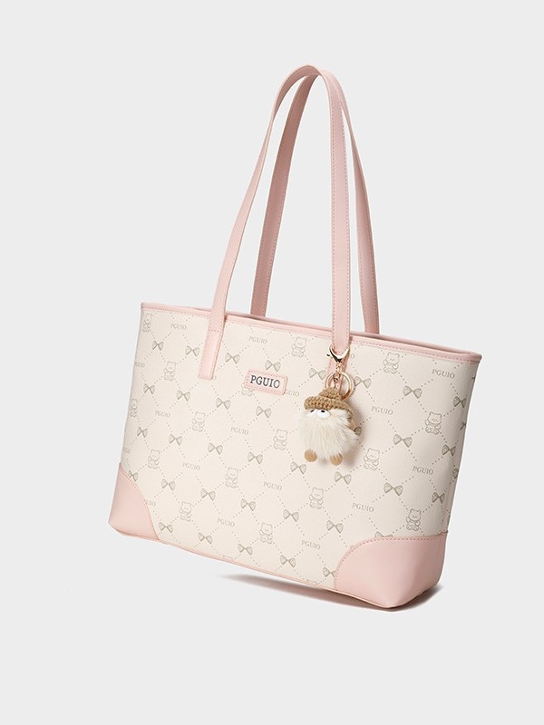 Retro PU print tote torba za žene, velika kapaciteta, elegantan izgled, svakodnevna torba za rame ili nošenje u ruci