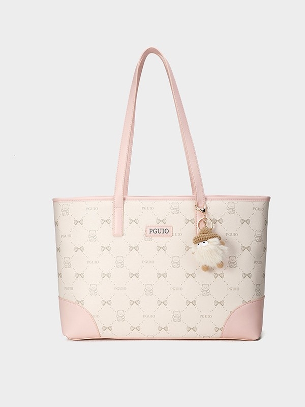 Retro PU print tote torba za žene, velika kapaciteta, elegantan izgled, svakodnevna torba za rame ili nošenje u ruci