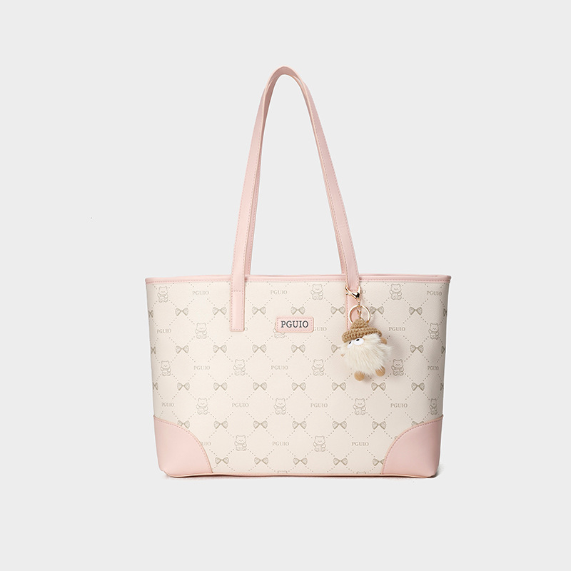 Retro PU print tote torba za žene, velika kapaciteta, elegantan izgled, svakodnevna torba za rame ili nošenje u ruci