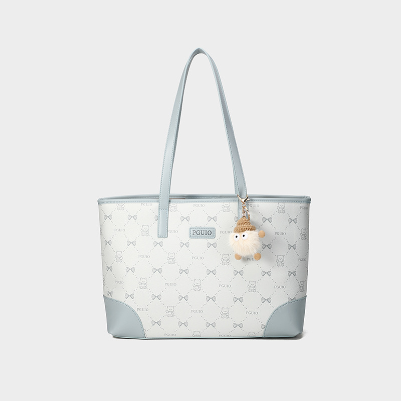 Retro PU print tote torba za žene, velika kapaciteta, elegantan izgled, svakodnevna torba za rame ili nošenje u ruci