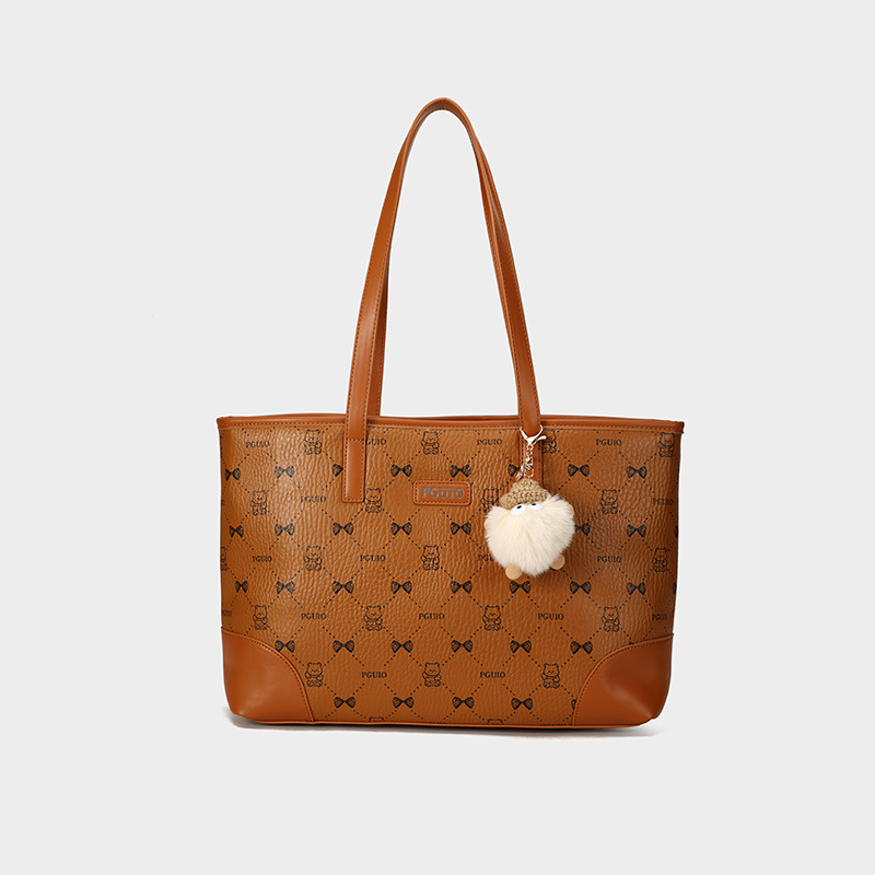 Retro PU print tote torba za žene, velika kapaciteta, elegantan izgled, svakodnevna torba za rame ili nošenje u ruci